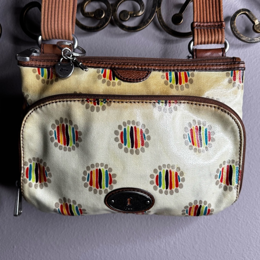 Fossil Coated Canvas Key Per Organizer Crossbod - image 2